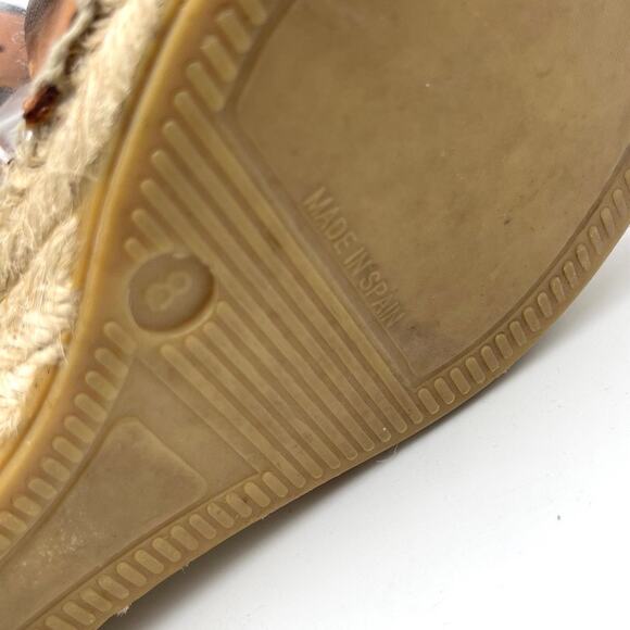 PICON Handmade Espadrille Wedges in Spain tan leather ankle strap size 8 - Picture 8 of 12